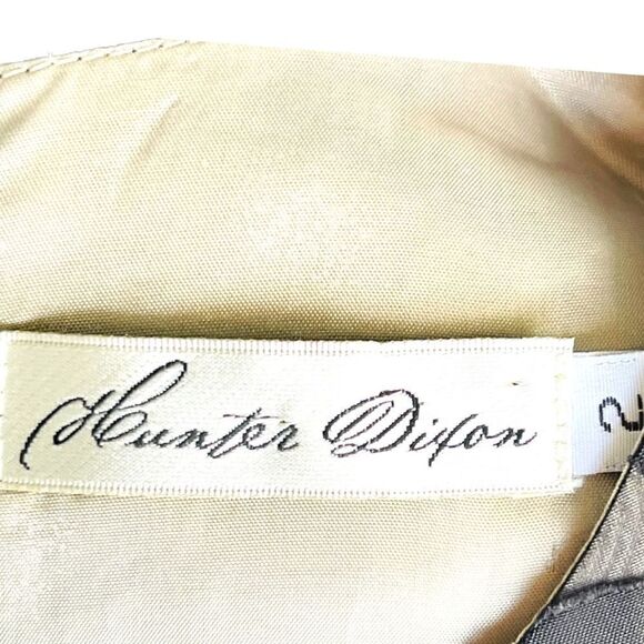 ANTHROPOLOGIE HUNTER DIXON Fit & Flare Sheer Polka Dot Nude Black Dress Sz 2 - Picture 5 of 6